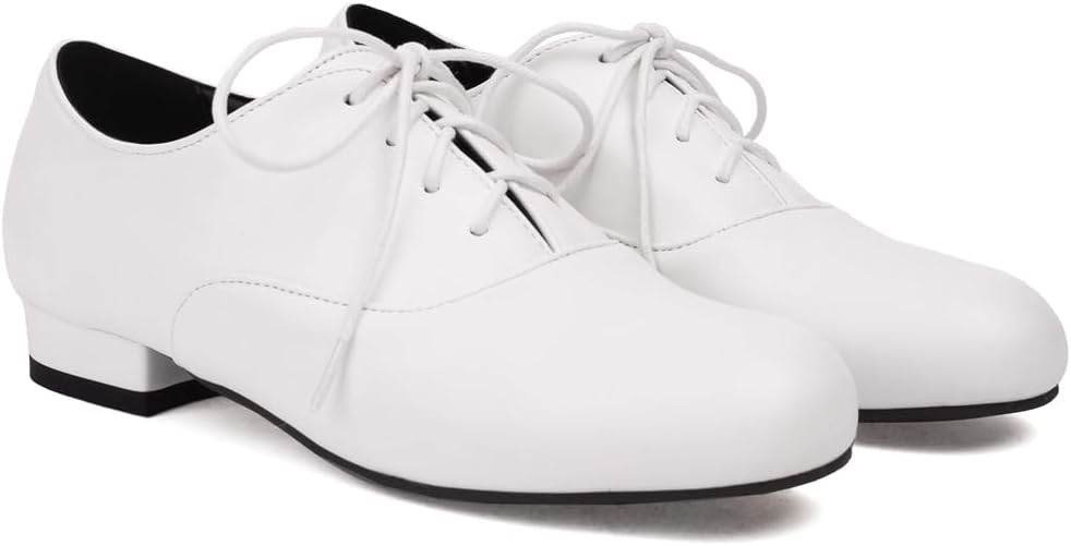 Women's Classic Round Toe Lace Up Oxford Shoes Comfort Flat Low Heels School Saddle Oxfords Dress Shoe