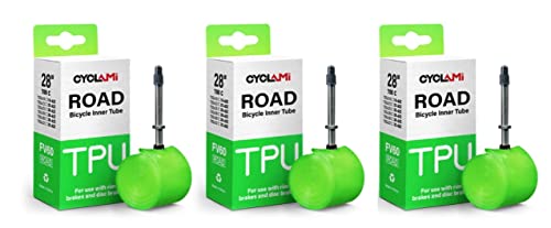 CYCLAMi ウルトラライトウエイトチューブ 700C 仏式バルブ 超軽量 38g 素材,材質:TPUチューブ 熱可塑性ポリウレタン 700X18C 700X23C 700X25C 700X28C 700X30C 700X32C ロードバイク クロスバイク トラック ピスト (60mm 3個セット)