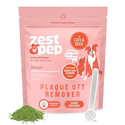 Zest & Pep Dental+ Oral Hygiene Powder For Dogs and Cats — Daily Plaque Remover for Teeth to Reduce Tartar and Freshen Bad Breath — Natural Teeth Cleaning Formula for Pets — ?100g Pouch