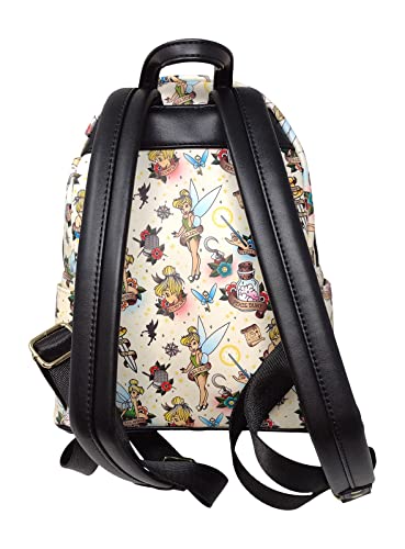 Loungefly Disney Peter Pan Tinkerbell Tattoo Print Womens Double Strap Shoulder Bag Purse3