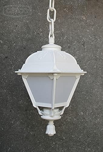 CERCO Classic Medium Outdoor Hanging Light (White + Frosted)