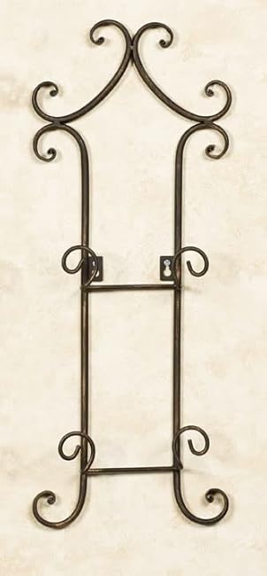 Touch of Class Regalla Petite Plate Rack - Vertical Plate Display - Hanging Plate Rack - For 6-8 dia. Plates - Antique Bronze Finish - Two-plate is 22 inches - Hardware Included