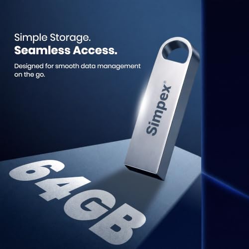 Image of Simpex (64 GB 2.0V) Metal Body 64GB USB Flash Drive, High Speed Read & Write Pen Drive,X-Ray & Temperature Resistant, Compatible with Windows & Mac OS