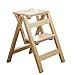 JHome-Klappstufen 2-Stufen-Trittleiter-Klappstuhl mit hochklappbarer Bibliothekstreppe, Holzleiter Sicherheit Trittleiter Treppenstuhl Werkzeug Höhe 52cm max. 200kg
