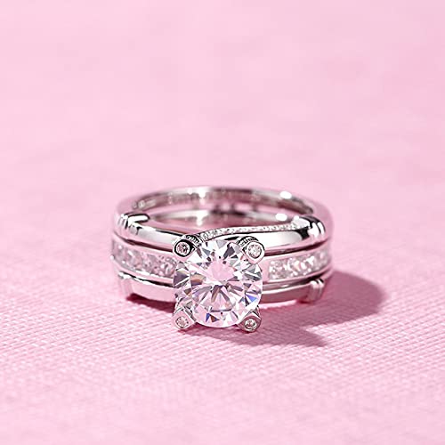 Image of Jeulia Diamond Band Rings for Women cz Sterling Silver Interchangeable Ring Sets Wedding Engagement Anniversary Promise Ring Bridal Sets