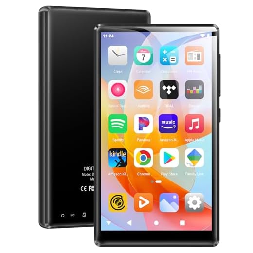 Reproductor MP3 SWOFY con Bluetooth, WLAN, 96GB, HI-FI, Pantalla táctil 5 Pulgadas, Android 13.0 Compatible con Spotify, Amazon Music, Radio FM, e-Book, navegador, para niños (Negro)