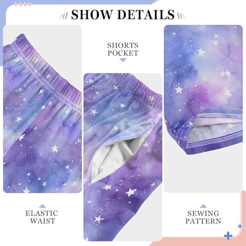 senya Pajama Pants Sleep Pants Blue Purple Watercolor Stars for Age 6-144