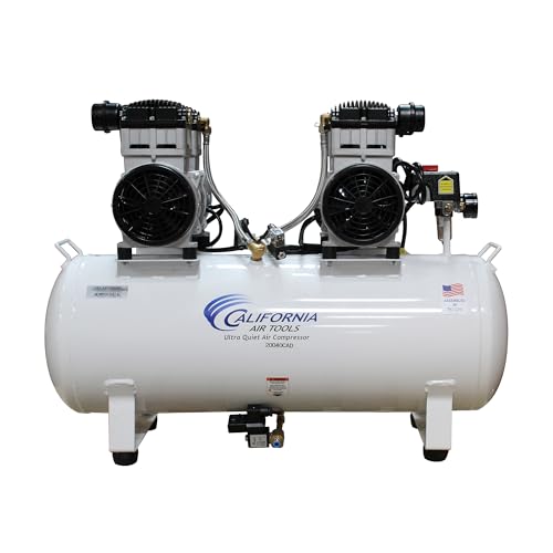 California Air Tools 20040CAD 4 hp 20 gallon Ultra Quiet & Oil-Free Steel Tank Air Compressor Auto Drain, White