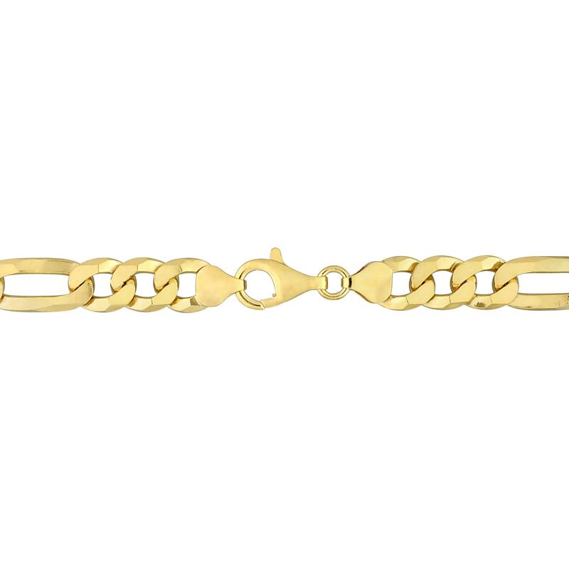 Italian 925 Sterling Silver Figaro Link Chain Bracelet - for Men & Women - 2.2mm, 3.8mm, 5.5mm, 8.9mm, 14.5mm - Available in Sterling Silver or Yellow Gold Plated Sterling Silver - 9 inch or 7.5 inch Lengths4
