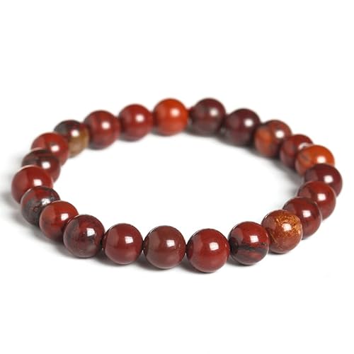 HZLXF1 6mm 8mm 10mm 12mm Perline di Pietra Naturale Bracciale di Diaspro Rosso for Uomini e Donne (Size : 6mm)