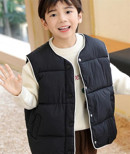 Boys Girls Puffer Down Vest Lightweight Winter Outerwear Sleeveless Jacket With Pockets Kids Button Gilet2