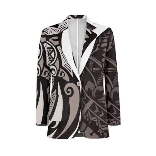 Puletasi Polynesian Tribal Clothing Mens Dinner Party Prom Blazer Long Sleeve Loose Fit One Button Suit Jacket3