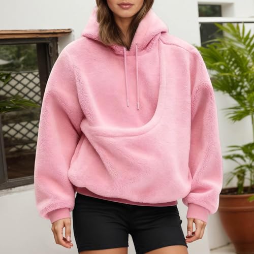 Pet Pouch Hoodie Women Flannel Pet Carrier Hoodie with Dog Pouch Sweatshirt - image 2