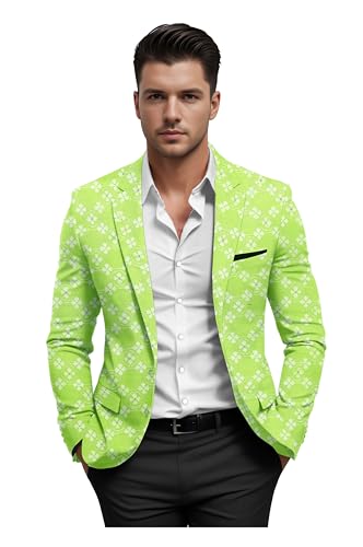 Elina fashion Mens Jacquard Spread Collar Blazer Slim Fit Stylish Suit Jacket for Wedding Party Prom