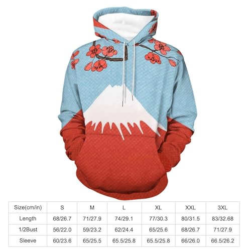 Sweat à capuche volcan fleurs unisexe pull à manche longue S