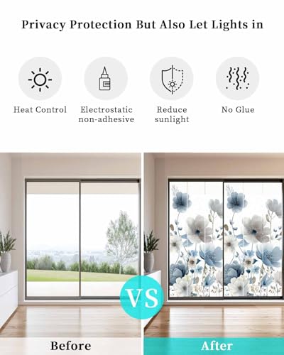 Película decorativa para ventana con privacidad 23.6x59 pulgadas miniatura 4