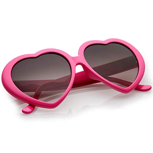 Image of zeroUV Oversized Heart Shaped Sunglasses UV400 Cute Trendy Love Fashion Eyewear for Women 52mm
