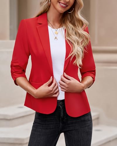 Image of LookbookStore 3 /4 Sleeve Blazers for Women Business Casual Fitted Jackets