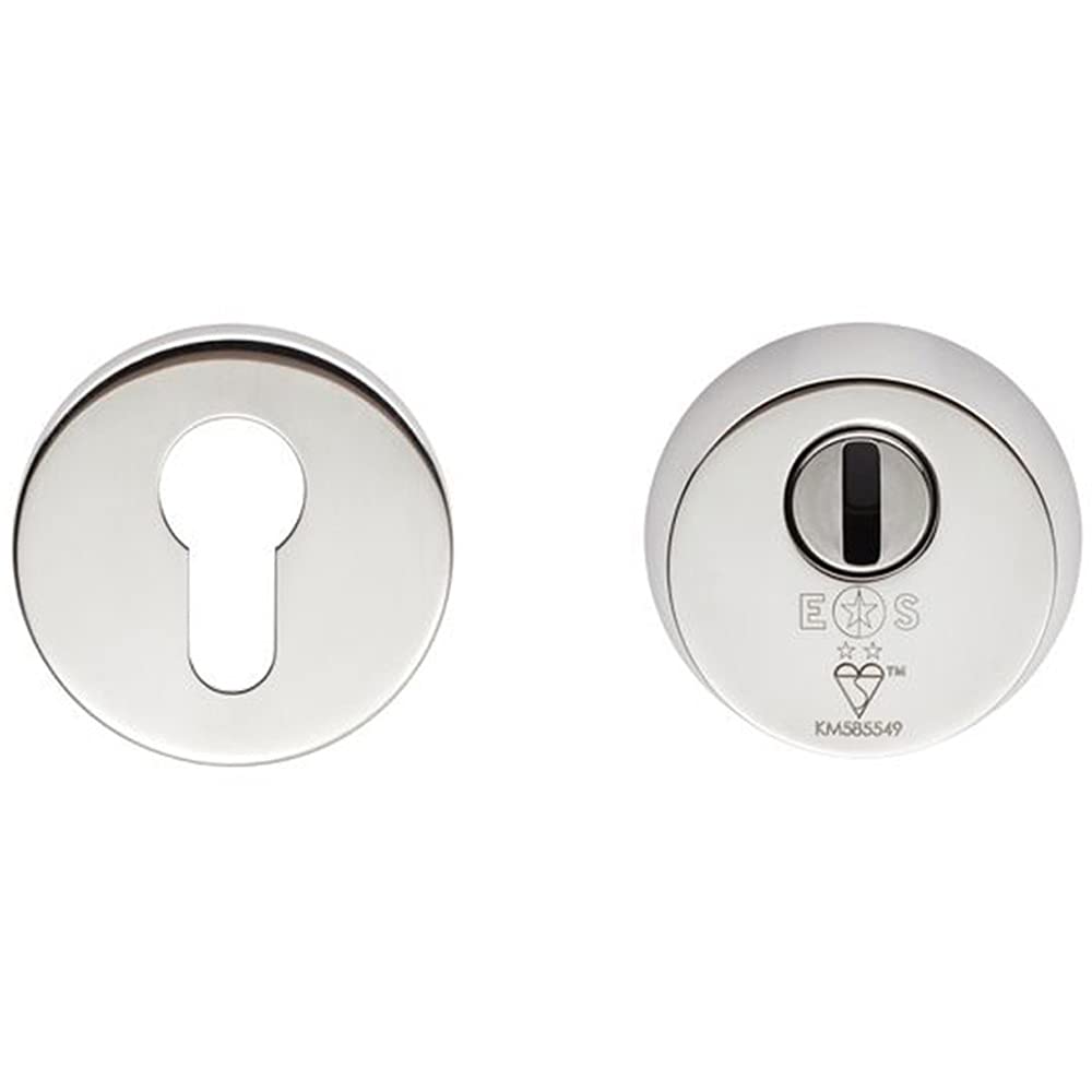2 Star Security Escutcheons Set - Suits BS Euro Cylinder Locks - Bright Steel