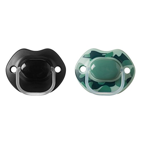 Tommee Tippee Street Smart Pacifiers, Symmetrical Design in Assorted Colors, BPA-Free Silicone Binkies, 0-6m, 2-Count