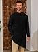 Runcati Mens Kaftan Robe Thobe Cotton Long Sleeve Henley Shirt Casual Muslim Gown Kurta Tops Black