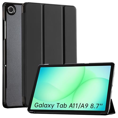 CoBak Case For Samsung Galaxy Tab A11 (2025) / A9 (2023) 8.7 Inch - PU Leather Smart Tablet Cover, Translucent Hard Shell, Two Viewing Angles, Black.