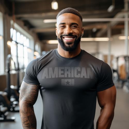 American Patriotic Shirts for Men, Warrior Pendant & Military Style T-Shirt Set2