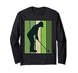 Homme Golf Putt Retro Sunset Stroke Play Match Manche Longue