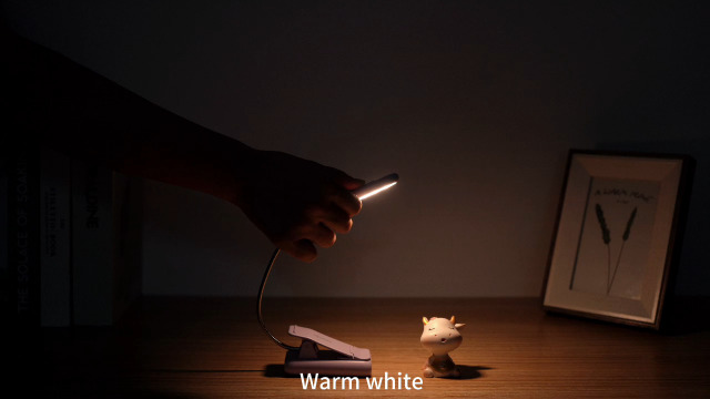 Image of VAVOFO Rechargeable Book Light for Reading in Bed Kids, 7 LED Reading Light with 9-Level Warm Cool White Daylight, Eye Care Lamp with Power Indicator for Bookworms (Purple)