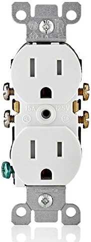 Leviton T5320-WMP 15 Amp 125V Tamper Resistant Duplex Receptacle (10 Pack), White