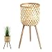 B/A Tabourets pour Plantes d'intérieur, Porte-Fleurs d'intérieur pour Salon, Tabouret de jardinière en Bambou tissé Stable pour décoration d'intérieur Rustique Moderne