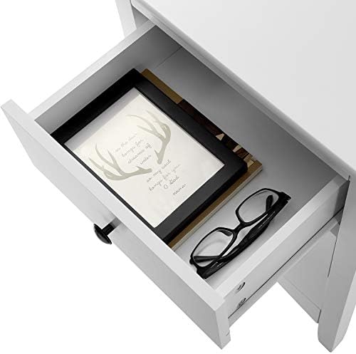 LIFE CARVER Premium Quality Beside Cabinet White 3 Drawers Bedside Table Bedroom (Bedside Table)
