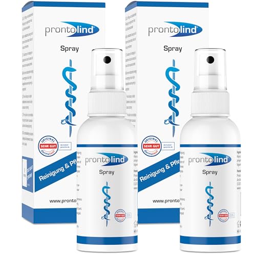 Prontolind Spray 75ml - for Antibacterial Cleaning and Care of Piercings Tunnels Plugs and Body modifications (2-Pack)