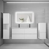 RANGEMENTS : Ce meuble de salle de bain dispose de beaucoup d’espace de rangement, il est donc facile de ranger vos affaires quotidiennes.