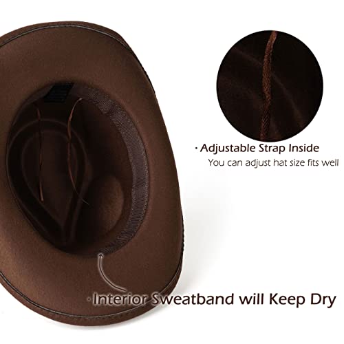 Image of Men & Women Classic Wide Brim Western Cowboy Cowgirl Hat