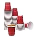 PARTY BARGAINS 2oz Plastic Shot Glasses - (120 Pack) Mini Red Disposable Plastic Shot Cups, Jello Shots, Perfect Size for Serving Condiments, Snacks, Samples and Tastings