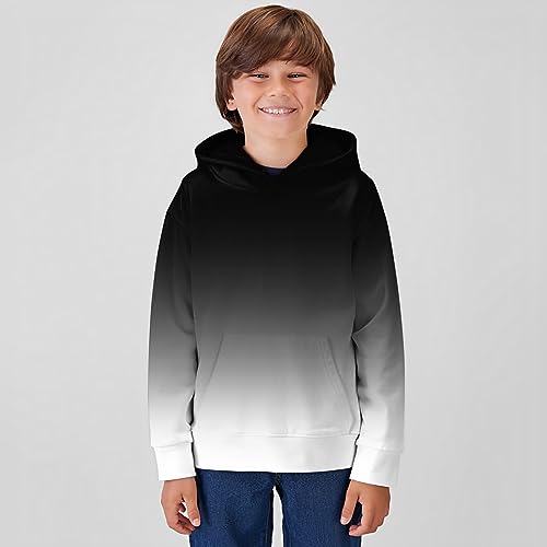 Boys' Zip Up Hoodie Sweatshirt Kids Toddler Baby Unisex Spring Summer Print Hooded Long Sleeve Pocket (Black, 7-8 Years)2