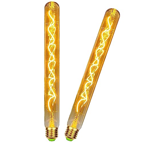 VIVIBEAM Edison Vintage Ampoule E27, Ampoule Led e27 Dimmable 4W Tube Lampe Murale Longueur 30cm, lampe LED tube ampoule -2 pièces