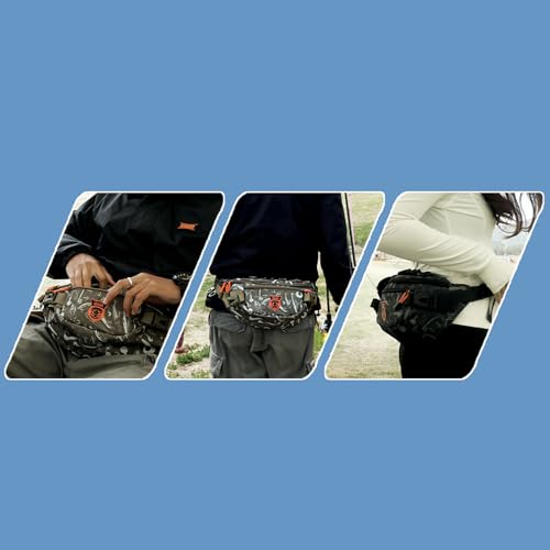 KINGDOM Riñonera de Pesca - Bolsa multifuncional para señuelos, resistente al agua, ligera con cinturón ajustable para accesorios de pesca miniatura 6
