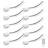 10 prese G4 in ceramica con cavo 20 cm in resistente al calore, compatibili con LED e alogeni, attacco G4/MR11, ideale per illuminazione interna, strisce LED, faretti a incasso, lunga durata