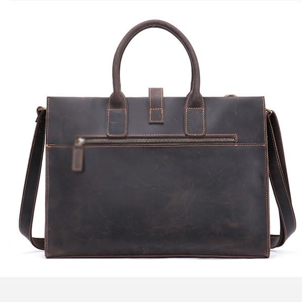 Leather Briefcase Leather Men's Retro Handbag Large Capacity3