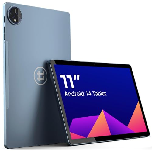 Image of 11 inch Tablet with Case, Android 14, Octa-Core Processor, 8GB RAM 128GB Storage, WiFi + Cellular, Bluetooth, HD Touchscreen, Dual Camera, 7000 mAh Battery, Pre Installed Apps - Blue