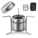 Lixada Estufa de Alcohol para Camping Portable Acero Inoxidable Plegable Mini Ultraligero Hornillo para Picnic Barbacoa Cocina al Aire Libre