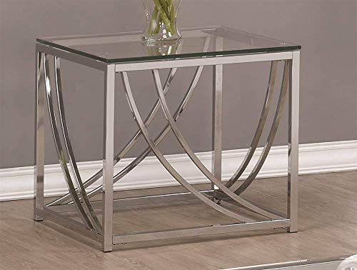 Coaster Home Furnishings Lille Square End Table With Swoop Accents Chrome #TOP4