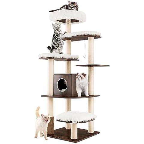 COSTWAY 7-Layer Wood Cat Tree with Cushions Cover