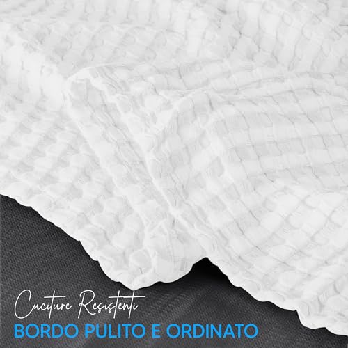 Utopia Bedding Piumino in cotone waffle da 300 GSM (Bianco - 228 x 228 cm), piumino morbido, leggero e traspirante per tutte le stagioni - Immagine 3