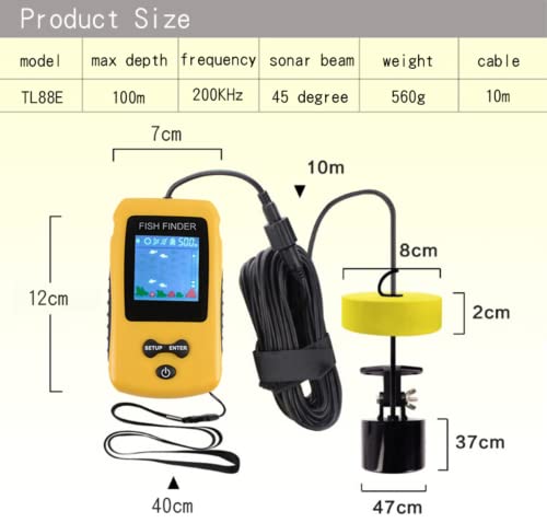 Image of Fishing Tools Depth Read 1M Colorful Screen Fishfinder Handheld Sounder Portable LCD Sonar Fish Finder