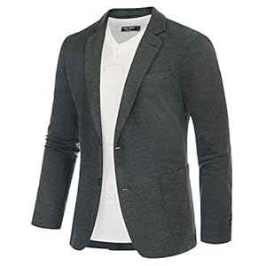 PJ PAUL JONES Men’s Sporty Classic British Blazer 2 Buttons Modern Knit Blazer Suit Jacket for Men