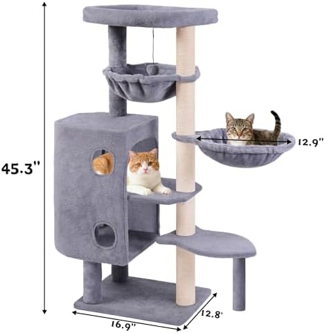 45in Cat Tree Tower with Big Condo for Indoor Cats,Cat — alternate color or size variant on Amazon