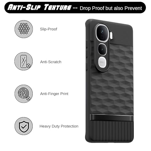 Image of Shockproof Case for Vivo Y400 Pro 5G | Full Camera Protection | TPU Flexible Mobile Back Cover for Vivo Y400 Pro 5G (Matte Black)